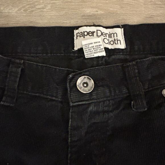 Paper Denim & Cloth Corduroy Black Men's 36x32 Jeans Vintage Work Skater Y2K - Picture 7 of 11